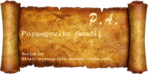 Pozsegovits Amadil névjegykártya